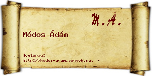 Módos Ádám névjegykártya
